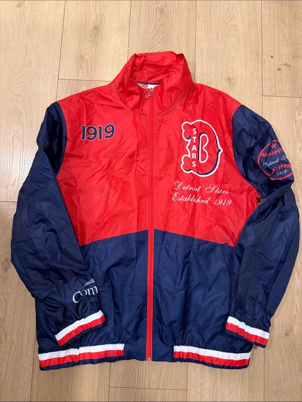 Detroit Stars Adult Red & Navy Windbreaker Jacket